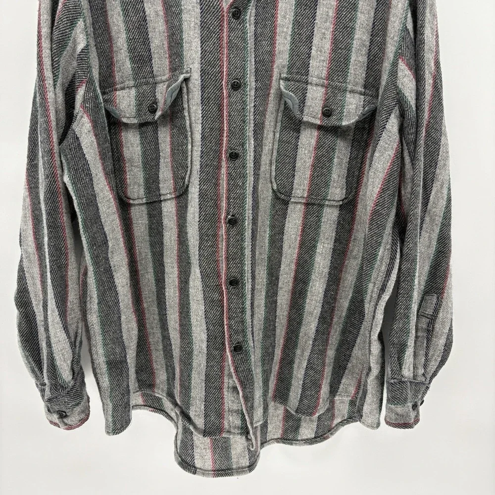 Vintage Fieldmaster‎ Shirt Wool Blend Flannel Button Pockets Barn Chore Men XL